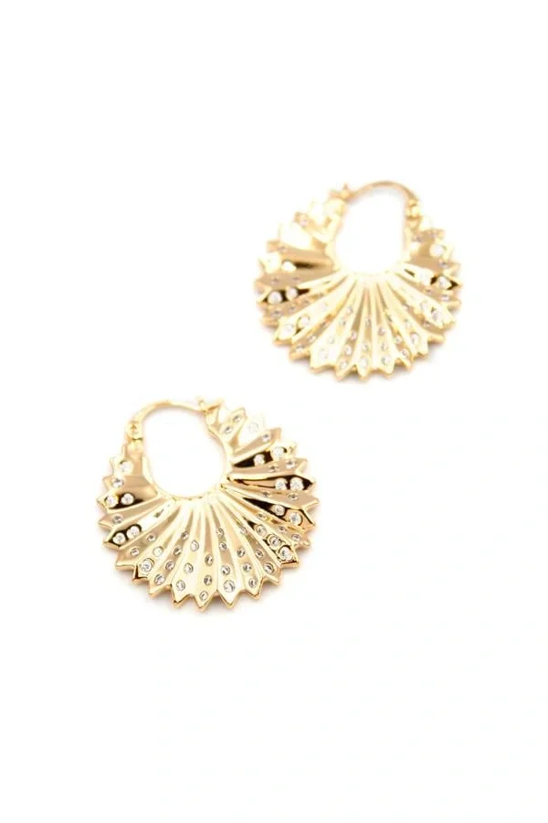 Taşlı Küpe - Altın