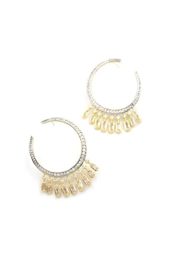 Taşlı Küpe - Altın