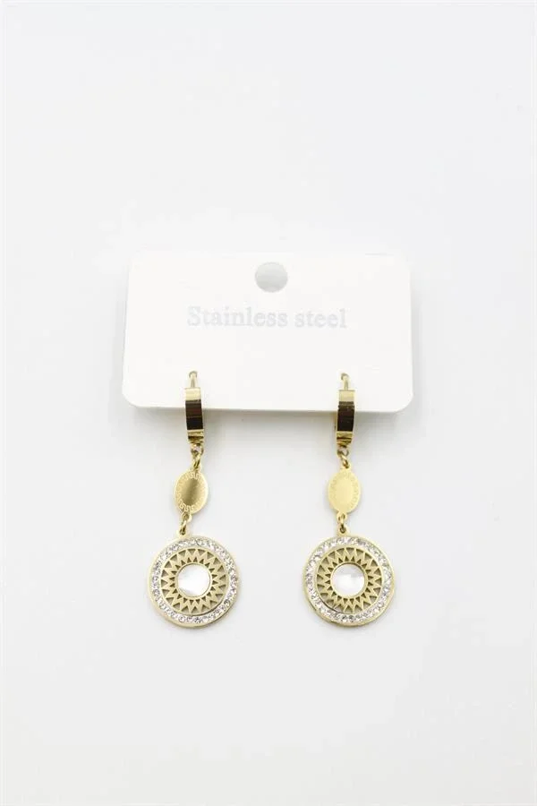 Taşlı Küpe - Altın