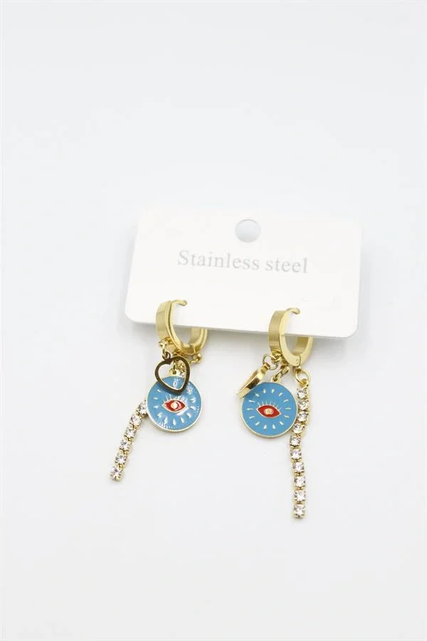 Taşlı Küpe - Altın