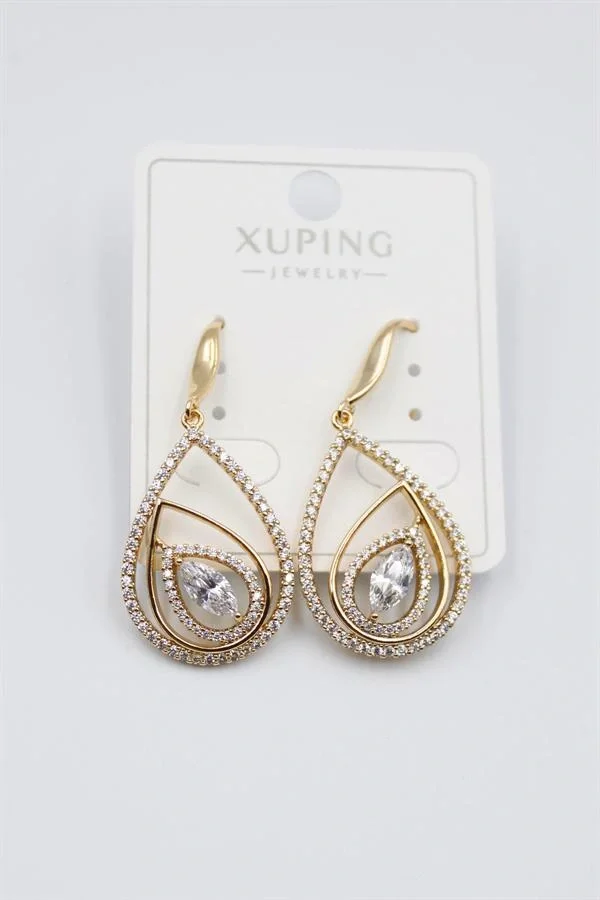 Taşlı Küpe - Altın