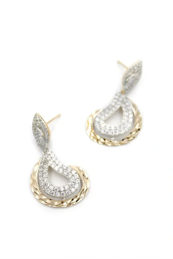 Taşlı Küpe - Altın