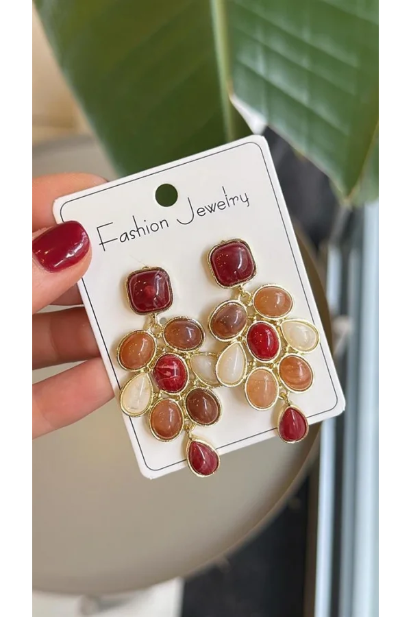 Taşlı Küpe - ÇOK RENKLİ