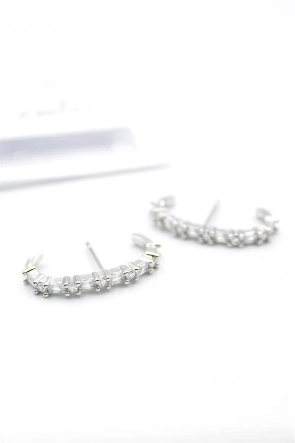 Taşlı Küpe - Gümüş