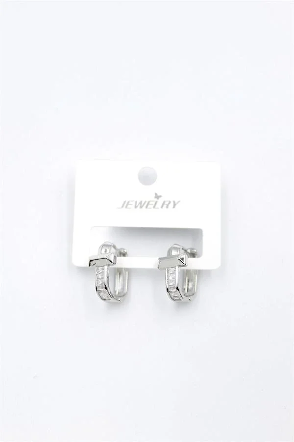 Taşlı Küpe - Gümüş