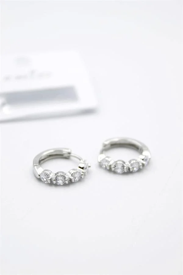 Taşlı Küpe - Gümüş