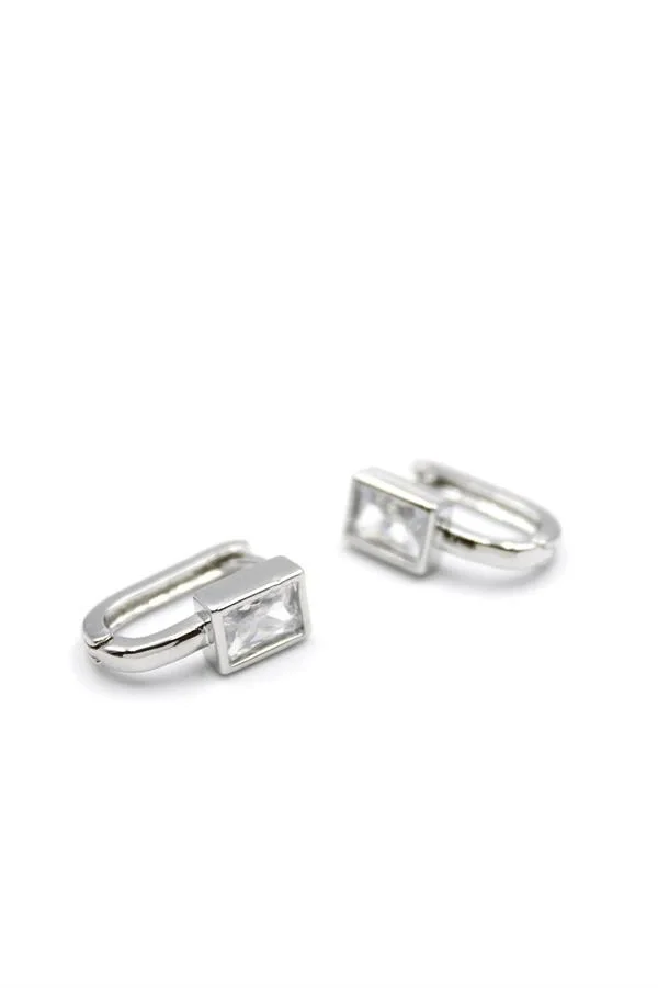 Taşlı Küpe - Gümüş