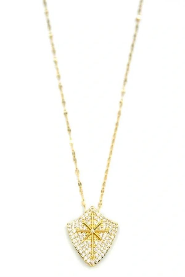 Taşlı Kutup Yıldızı Kolye - Altın