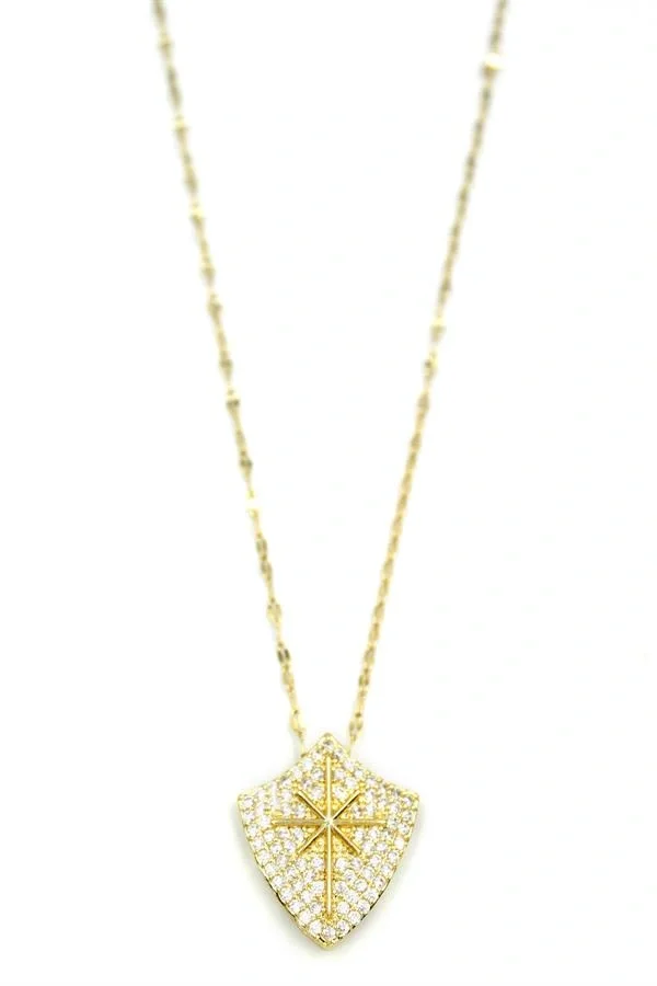 Taşlı Kutup Yıldızı Kolye - Altın