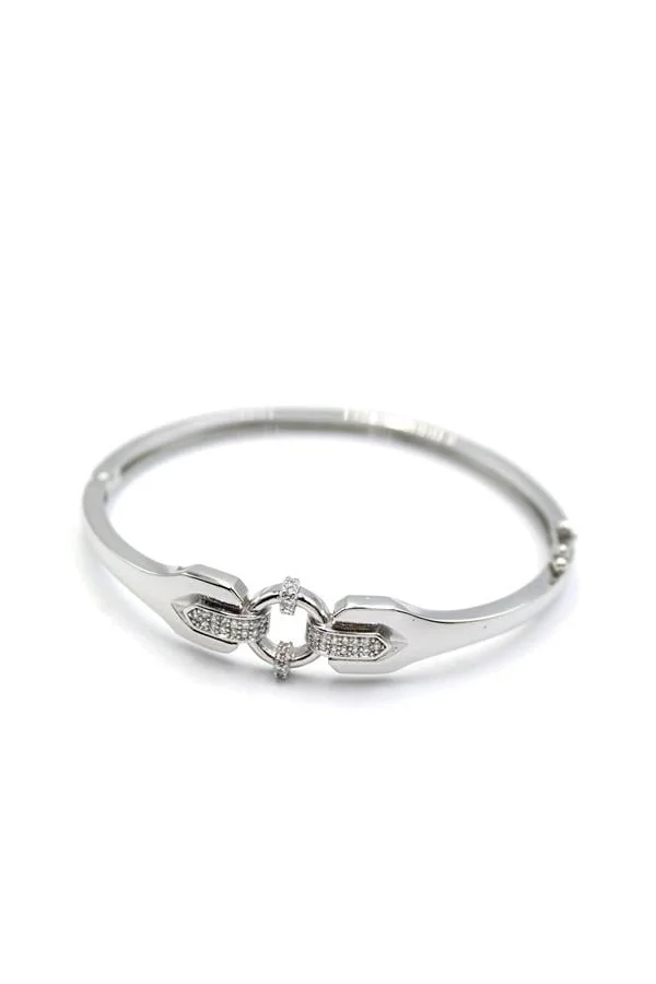 Taşlı Vip Bilezik - Gümüş