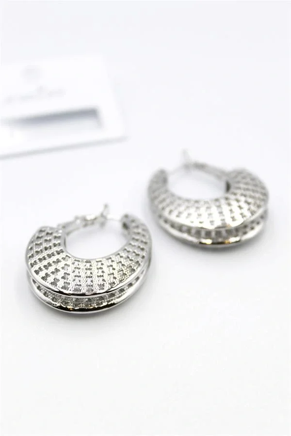 Telkari Halka Küpe - Gümüş