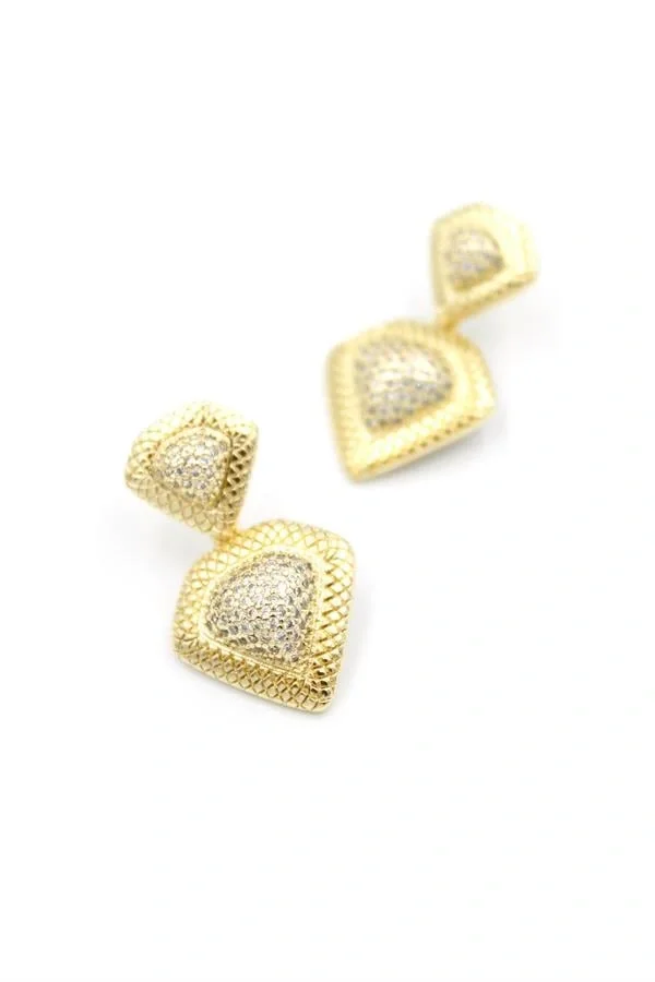 Üçgen Küpe - Altın