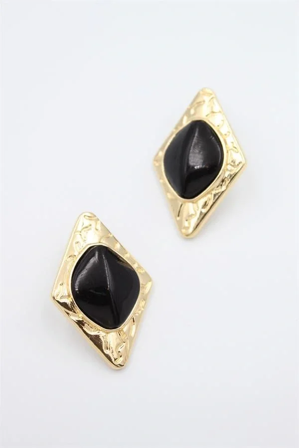 Üçgen Küpe - Siyah