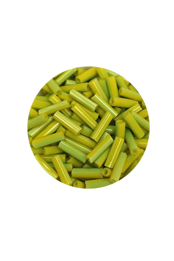 Uzun Boru Kesme Boncuk Çap 2mm Uzunluk 10 mm - 20 Gram - Yeşil - BNC243