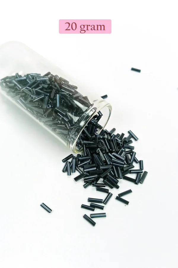 Uzun Boru Kesme Boncuk Çap 2mm Uzunluk 10 mm - 4 Renk - Toplam 80 Gram - BNC426