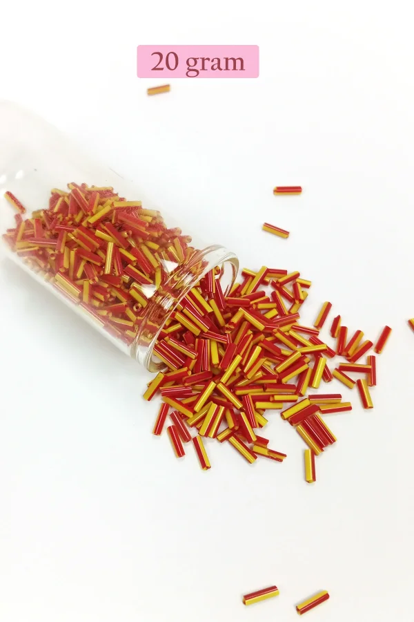 Uzun Boru Kesme Boncuk Çap 2mm Uzunluk 10 mm - 4 Renk - Toplam 80 Gram - BNC428