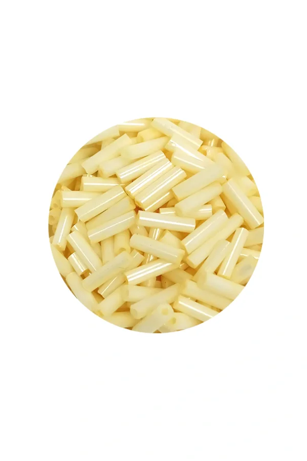 Uzun Boru Kesme Boncuk Çap 2mm Uzunluk 10 mm - 60 Gram - Krem - BNC273