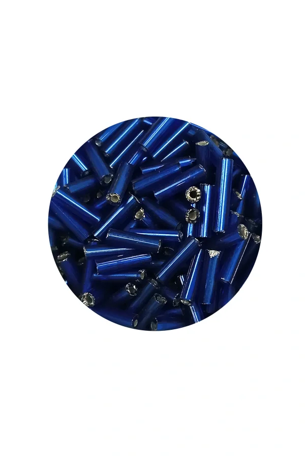 Uzun Boru Kesme Boncuk Çap 2mm Uzunluk 10 mm - 60 Gram - Lacivert - BNC272