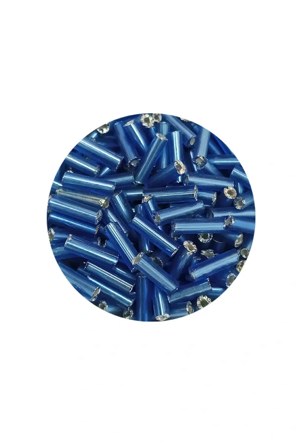 Uzun Boru Kesme Boncuk Çap 2mm Uzunluk 10 mm - 60 Gram - Mavi - BNC281
