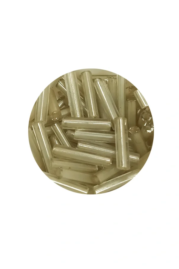 Uzun Boru Kesme Boncuk Çap 2mm Uzunluk 10 mm - 60 Gram - Şeffaf Bej - BNC276