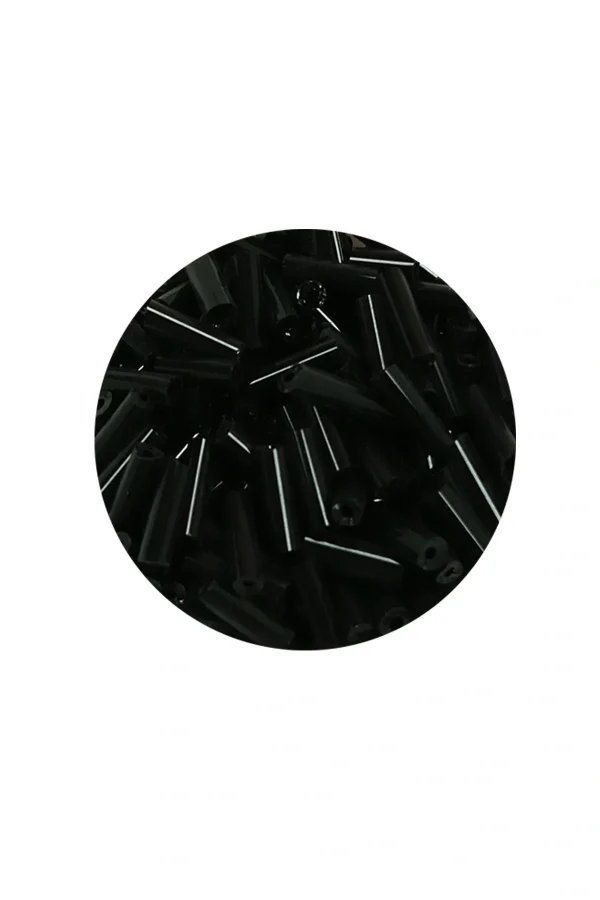 Uzun Boru Kesme Boncuk Çap 2mm Uzunluk 10 mm - 60 Gram - Siyah - BNC280