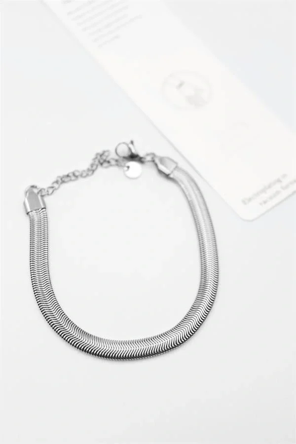 Yılan Zincir Bileklik - Gümüş