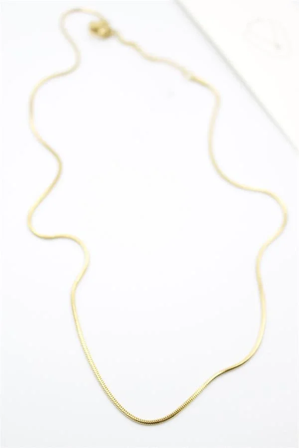 Yılan Zincir Kolye - 46cm - Altın