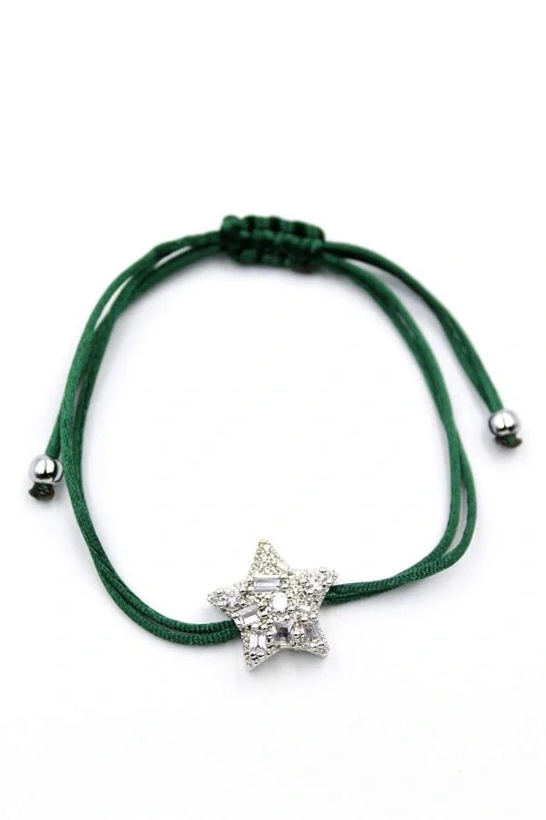 Yıldız İp Bileklik - Haki Yeşil