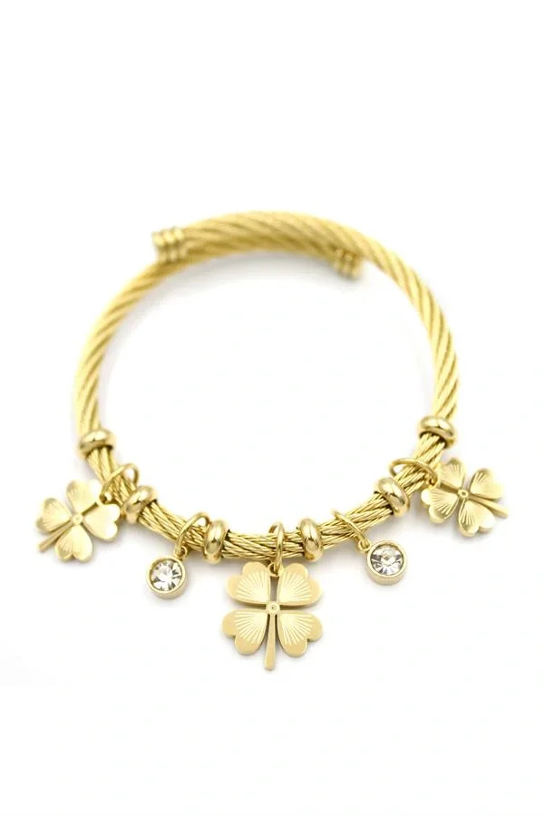 Yonca Charm Bilezik - Altın