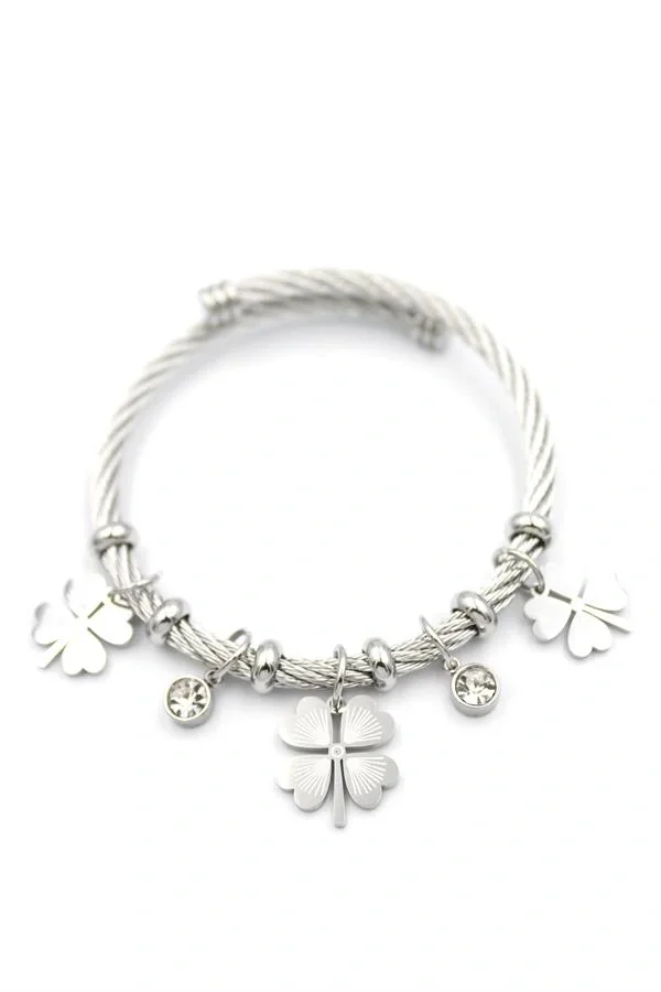 Yonca Charm Bilezik - Gümüş