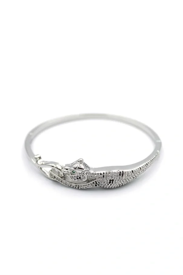Zirkon Leopar Bilezik - Gümüş