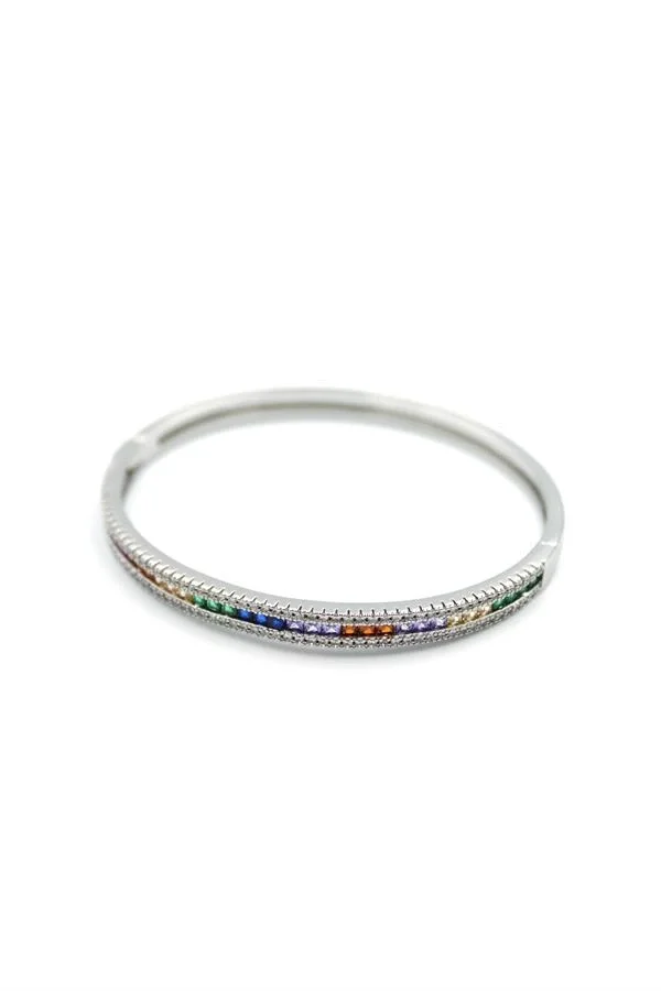 Zirkon Taşlı Bilezik - Gümüş