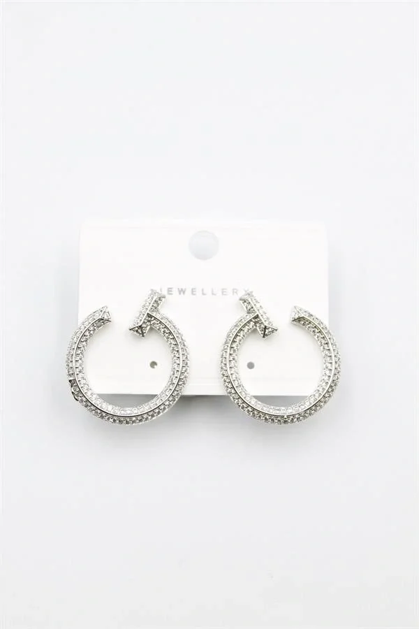 Zirkon Taşlı Küpe - Gümüş