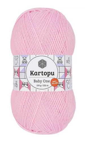 1 Adet Baby One Tüylenmeyen El Örgü İpi Yünü Açık Pembe K782