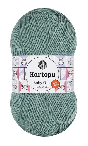 1 Adet Baby One Tüylenmeyen El Örgü İpi Yünü Azur K493