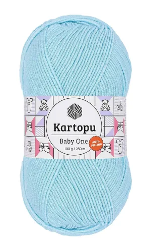 1 Adet Baby One Tüylenmeyen El Örgü İpi Yünü Gök Mavi K502