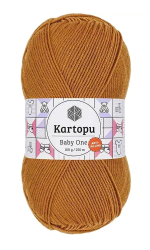 1 Adet Baby One Tüylenmeyen El Örgü İpi Yünü Hardal K1854