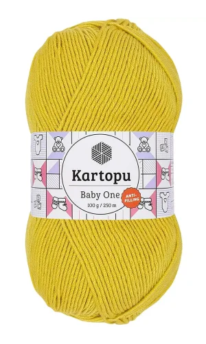 1 Adet Baby One Tüylenmeyen El Örgü İpi Yünü Hardal Sarı K1321