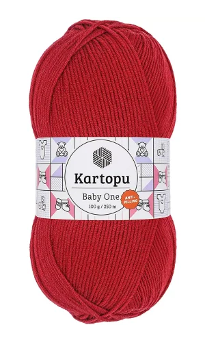 1 Adet Baby One Tüylenmeyen El Örgü İpi Yünü Kırmızı K125