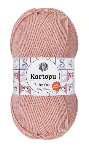 1 Adet Baby One Tüylenmeyen El Örgü İpi Yünü Pudra K258