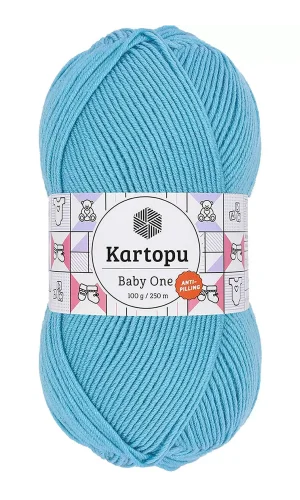1 Adet Baby One Tüylenmeyen El Örgü İpi Yünü Turkuaz K576