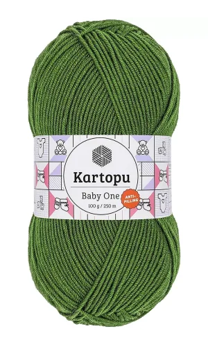 1 Adet Baby One Tüylenmeyen El Örgü İpi Yünü Yeşil K1391