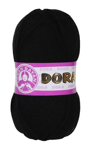 1 Adet Dora El Örgü İpi Yünü 100 gr 999 Siyah