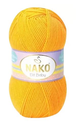 1 Adet Elite Baby El Örgü İpi Tüylenmeyen Bebek Yünü Koyu Sarı 4674