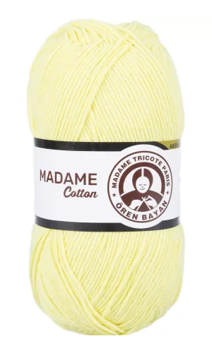 1 Adet Madame Cotton El Örgü İpi Yünü 100 gr 006 Açık Sarı