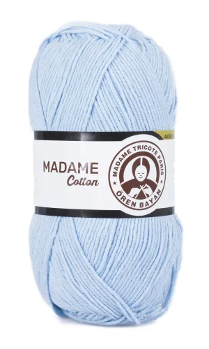 1 Adet Madame Cotton El Örgü İpi Yünü 100 gr 014 Bebe Mavi