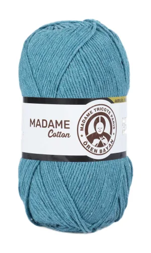 1 Adet Madame Cotton El Örgü İpi Yünü 100 gr 015 Petrol Yeşil