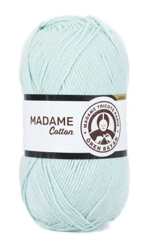 1 Adet Madame Cotton El Örgü İpi Yünü 100 gr 017 Mint Yeşili