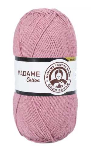 1 Adet Madame Cotton El Örgü İpi Yünü 100 gr 024 Gül Kurusu