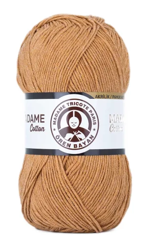 1 Adet Madame Cotton El Örgü İpi Yünü 100 gr 036 Hardal